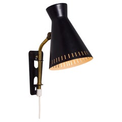 1950s Perforated Metal Diabolo Plug-In Wall Lamp Attributed to Mauri Almari