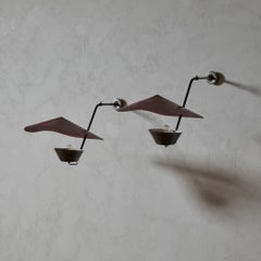 1950s Perforated Metal Wall Lamps, Manner of Pierre Gauriche
