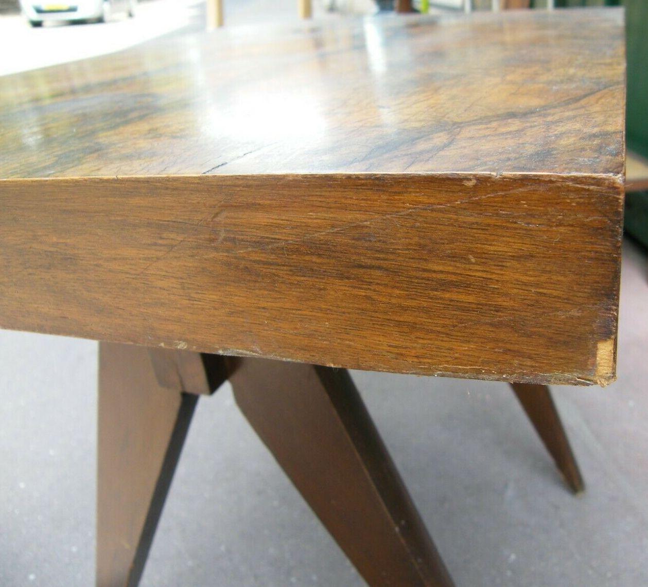 1950s Perriand/Jeanneret Style End Table In Distressed Condition For Sale In West Hollywood, CA