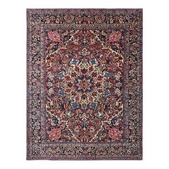 1950s Persian Bakhtiari Sharcord Wool Area Rug, Hand-Knotted Rug, 10′4 x 13'6"