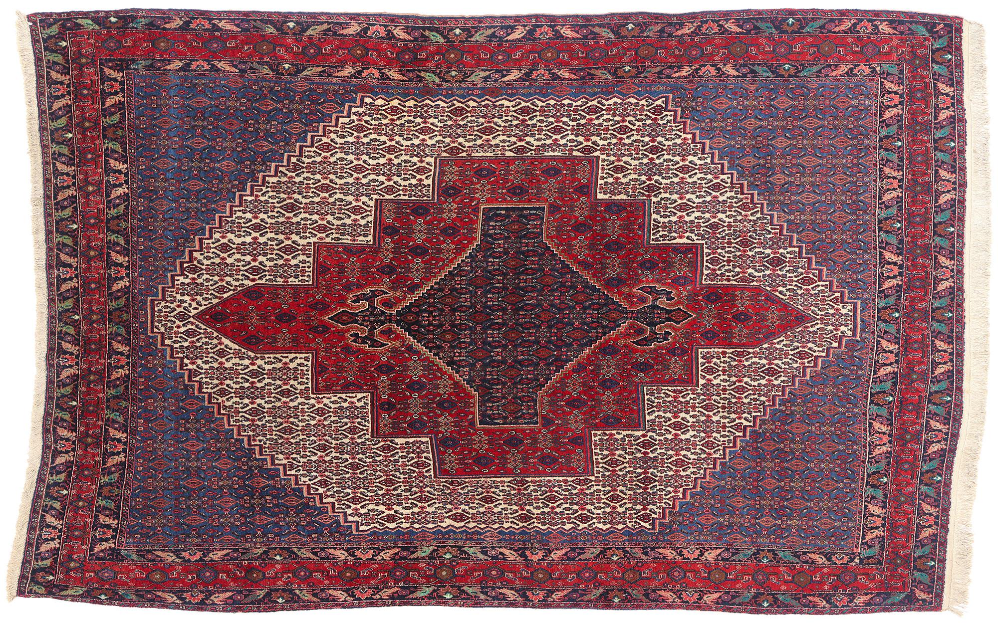 1950's Persian Bijar Carpet with Modern Style For Sale 4