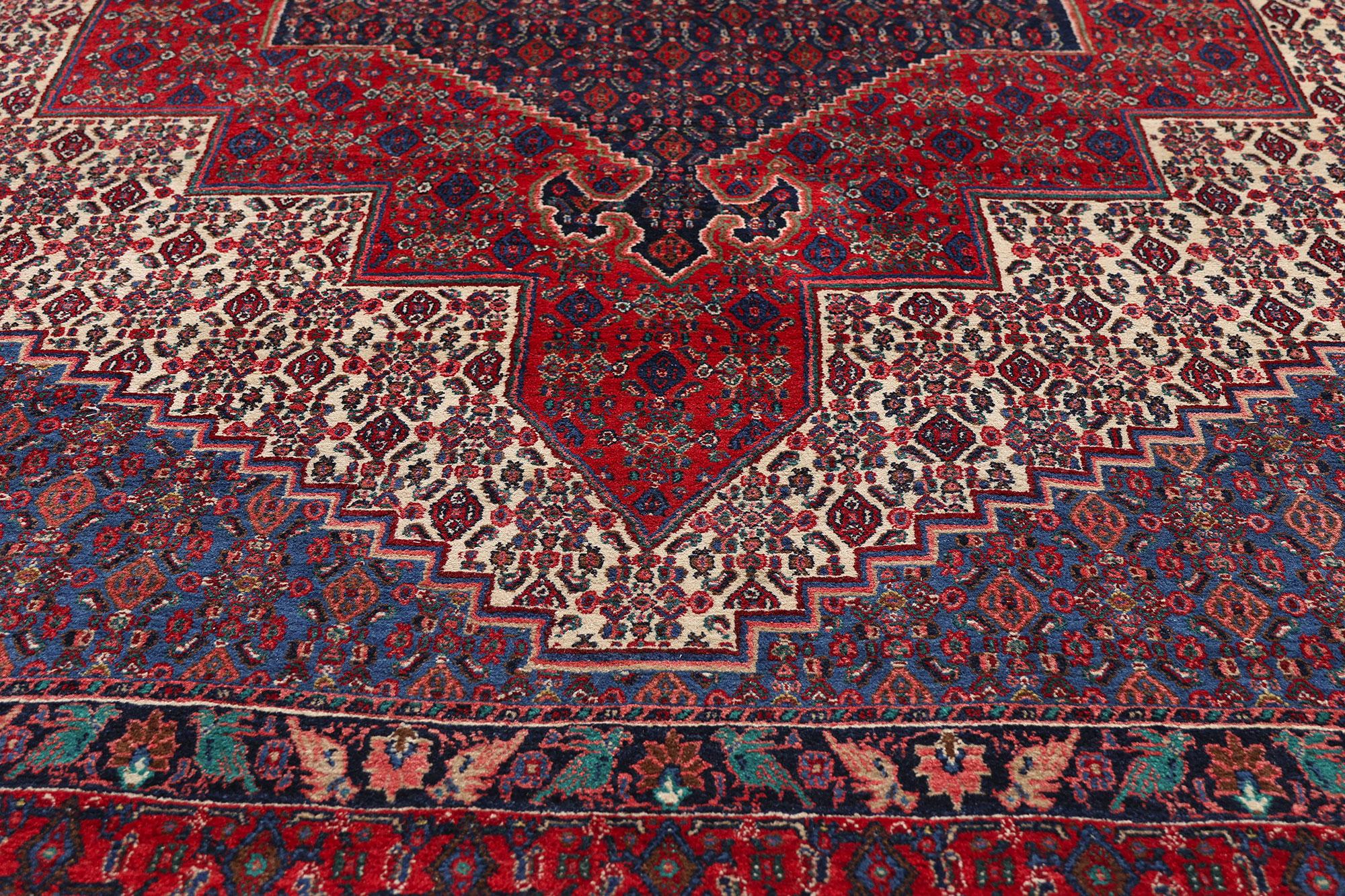 Bakshaish 1950's Persian Bijar Carpet with Modern Style For Sale