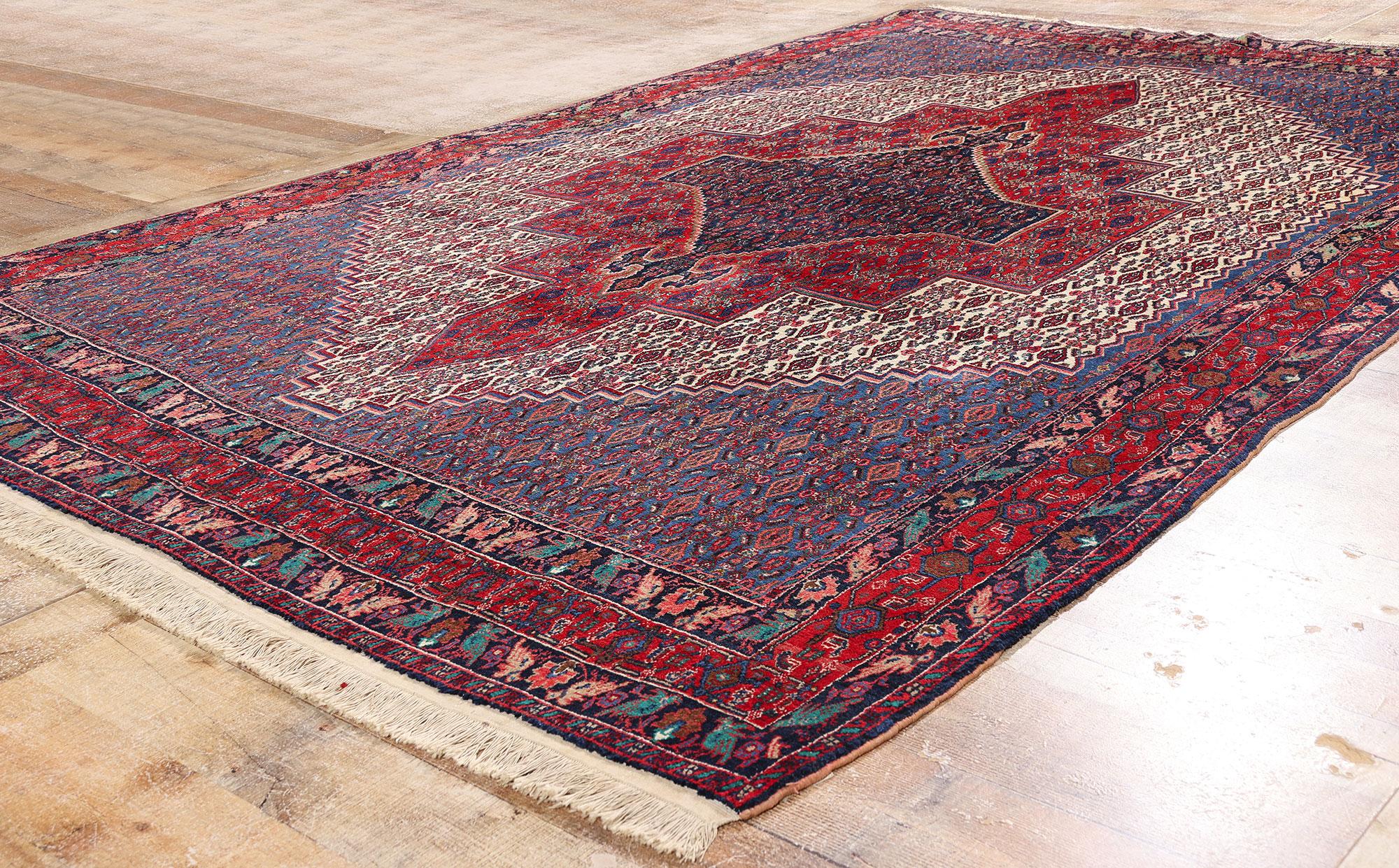 1950's Persian Bijar Carpet with Modern Style In Good Condition For Sale In Dallas, TX