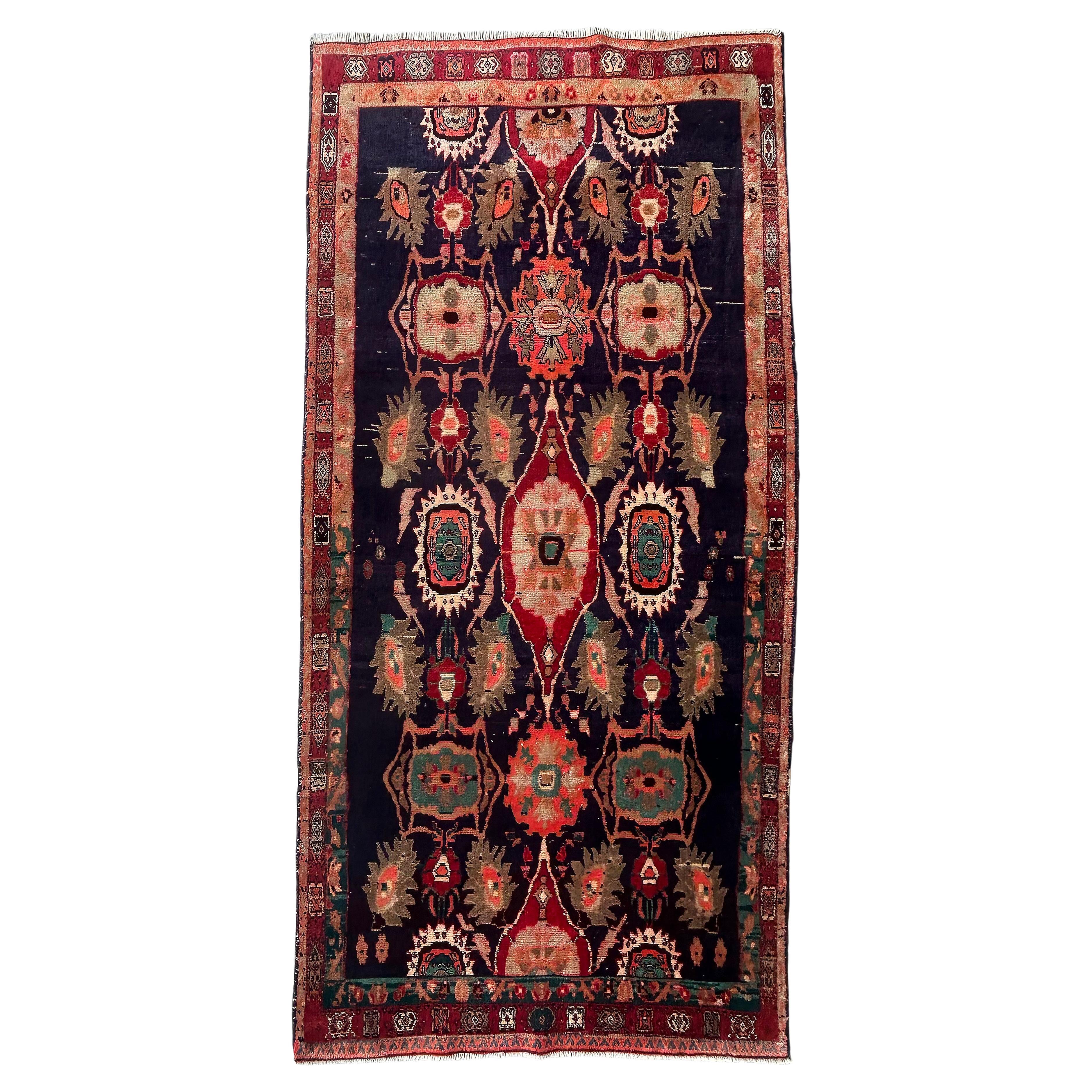 1950 Persa Tejida a Mano Alfombra Tribal de Lana de Hamadán 8
4" por 4
 1.75 en venta