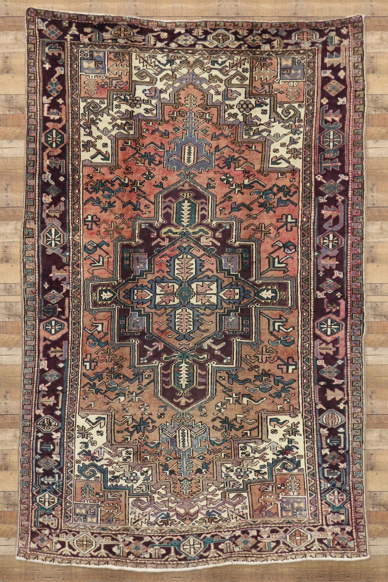 1950's Persian Heriz Carpet with Traditional Style For Sale 1