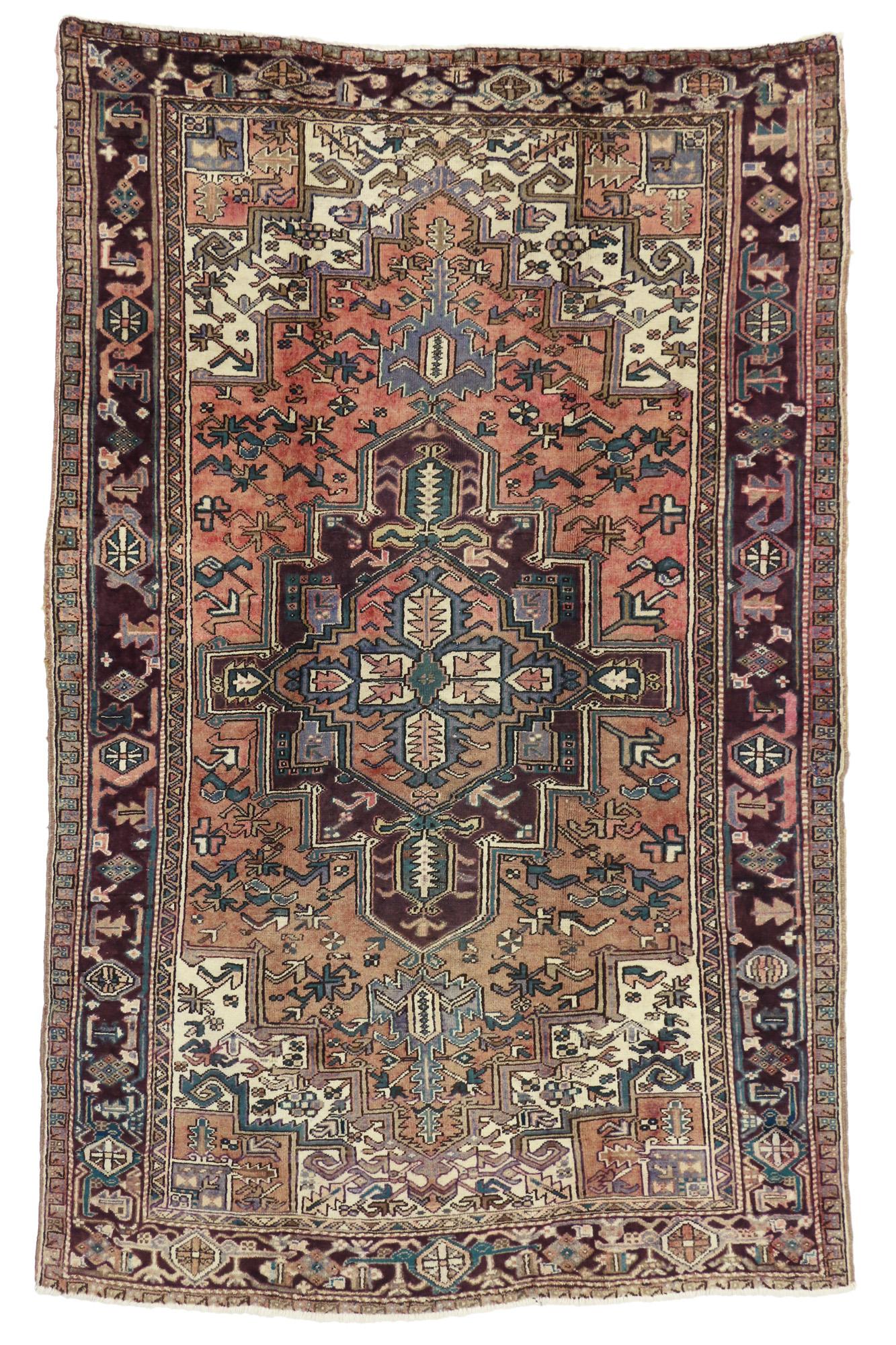 1950's Persian Heriz Carpet with Traditional Style For Sale 2