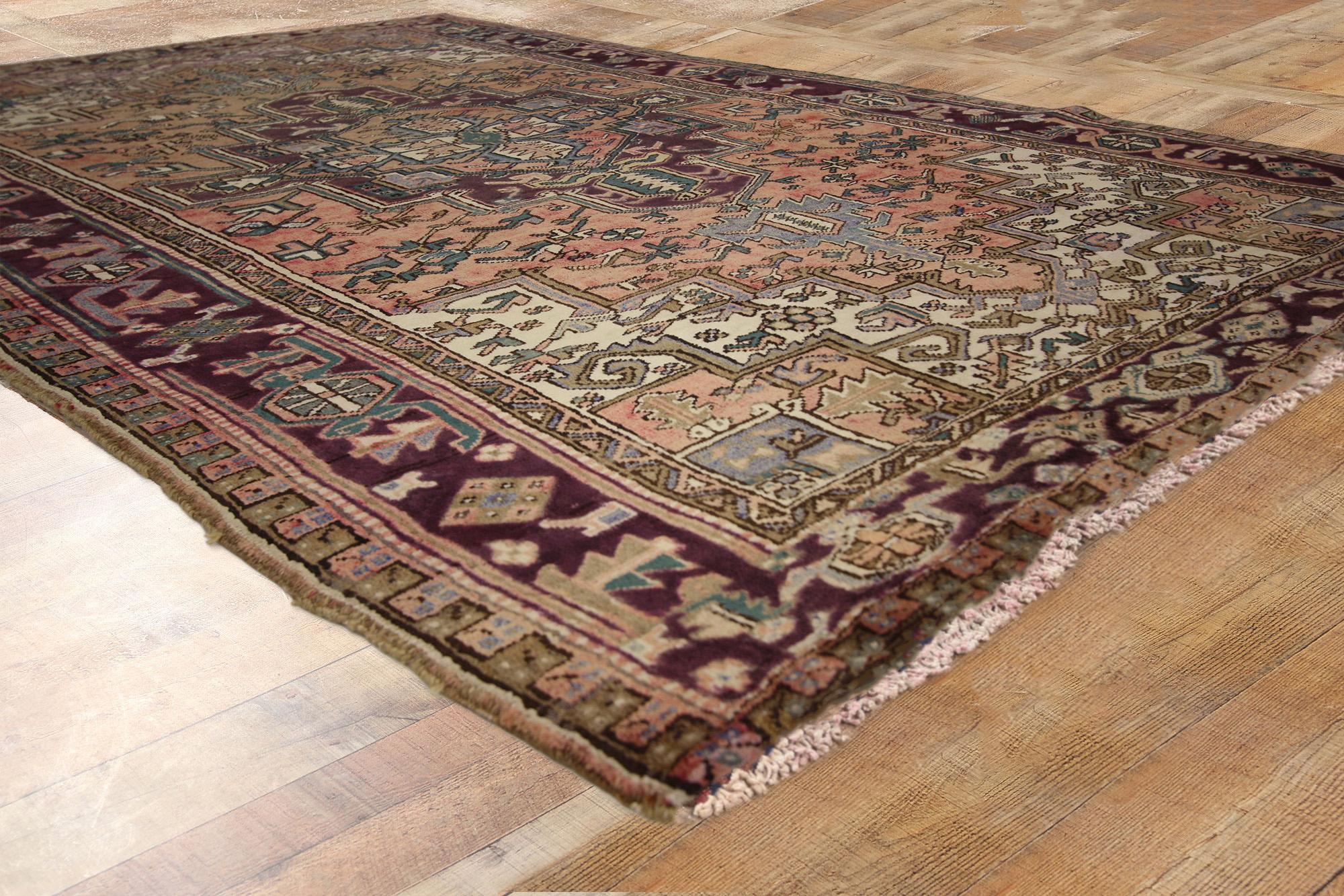 20th Century 1950's Persian Heriz Carpet with Traditional Style For Sale