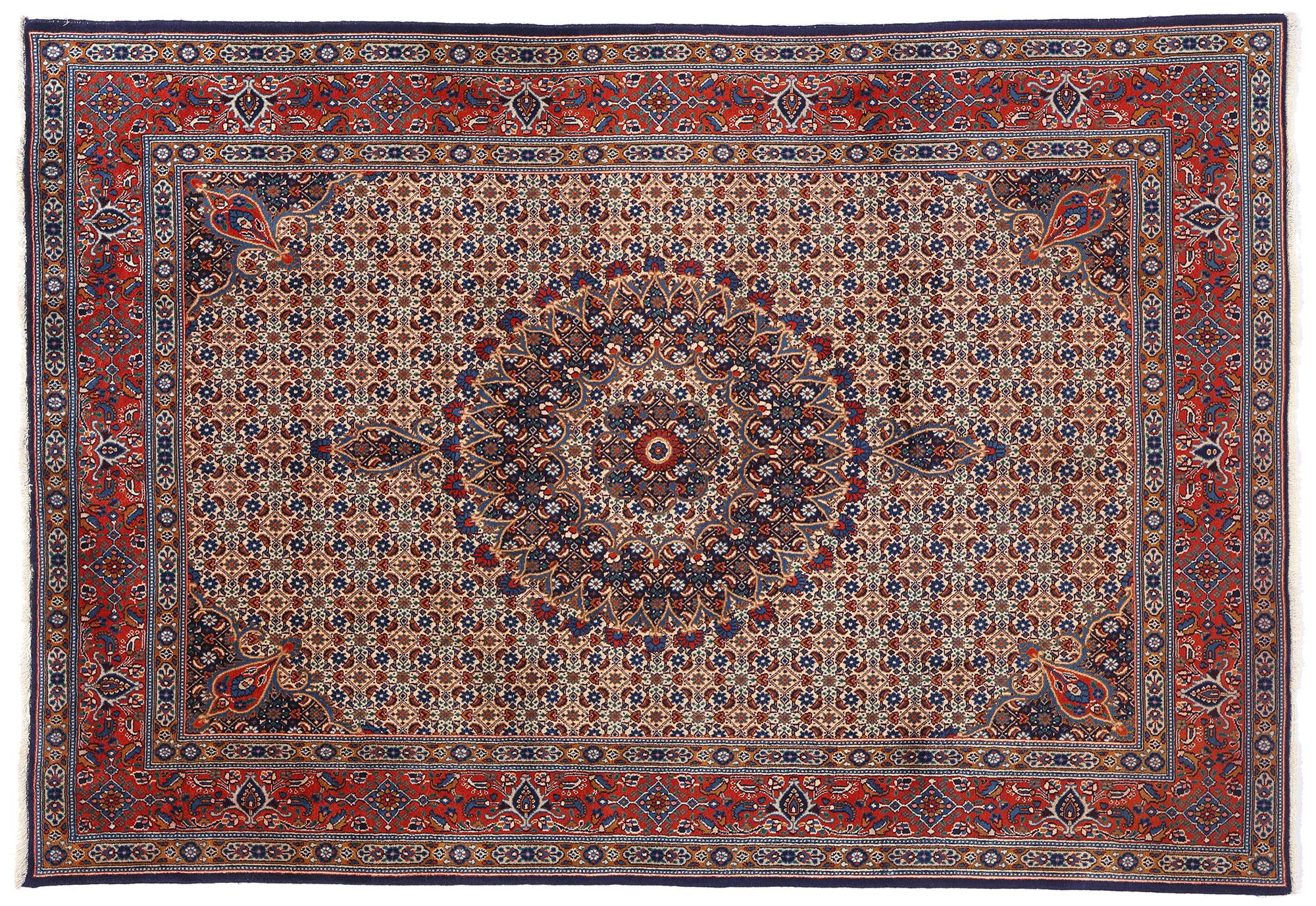 Alfombra persa Mahi Tabriz de 1950 con estilo tradicional en venta 3