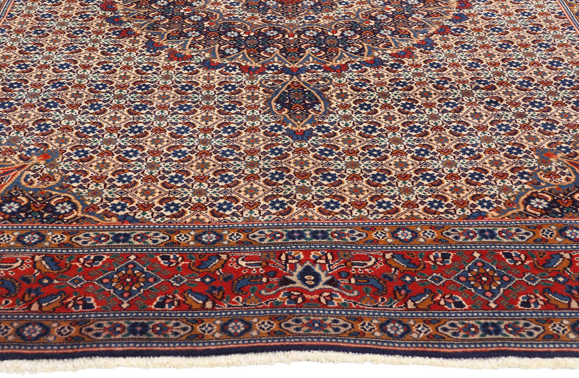 Alfombra persa Mahi Tabriz de 1950 con estilo tradicional Anudado a mano en venta