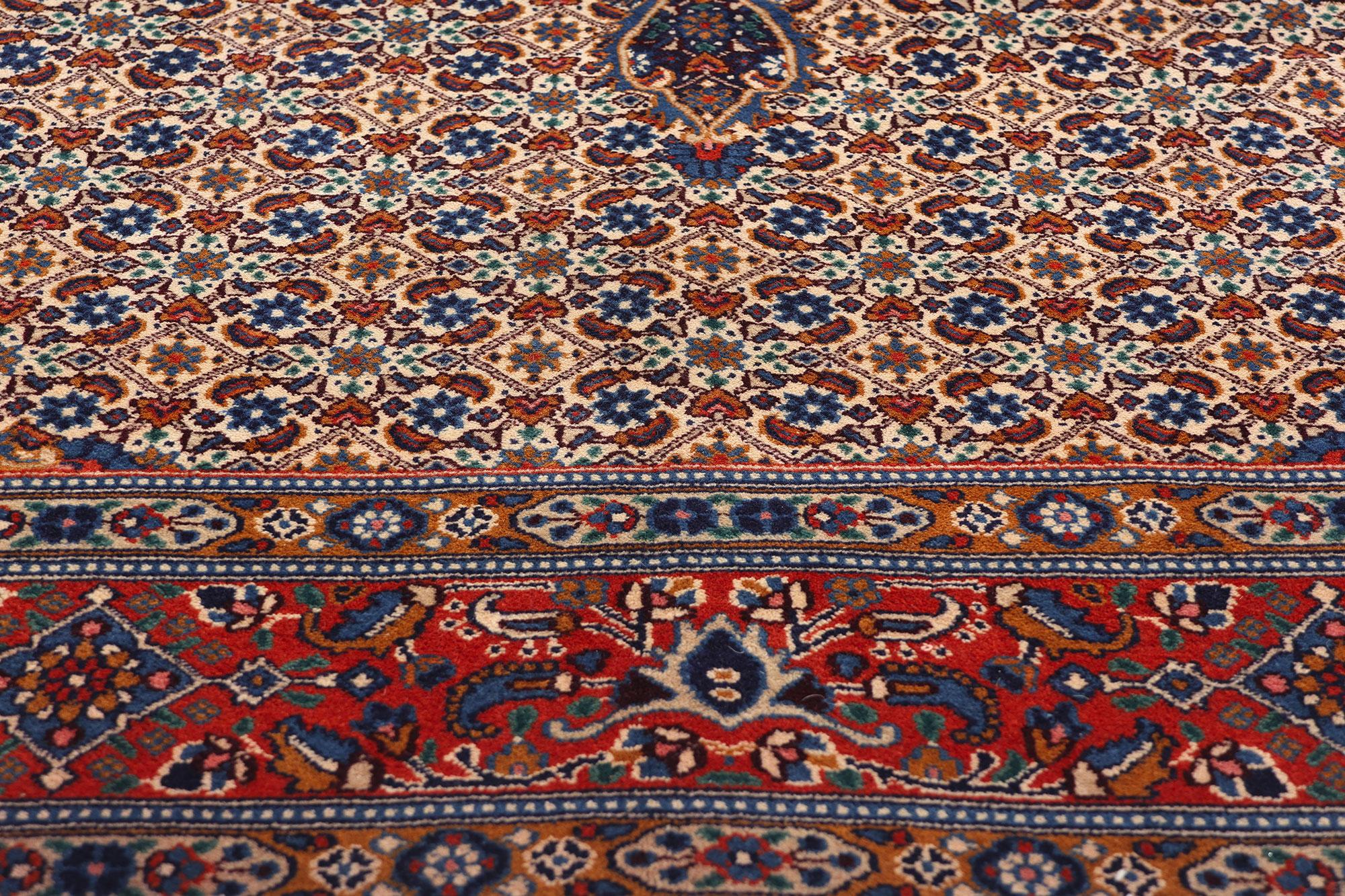 Alfombra persa Mahi Tabriz de 1950 con estilo tradicional en Bueno estado para la venta en Dallas, TX
