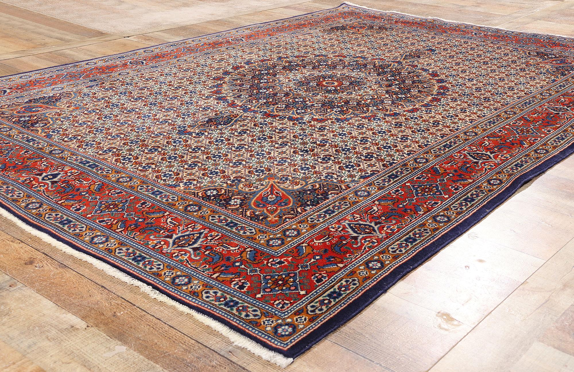 Alfombra persa Mahi Tabriz de 1950 con estilo tradicional Lana en venta