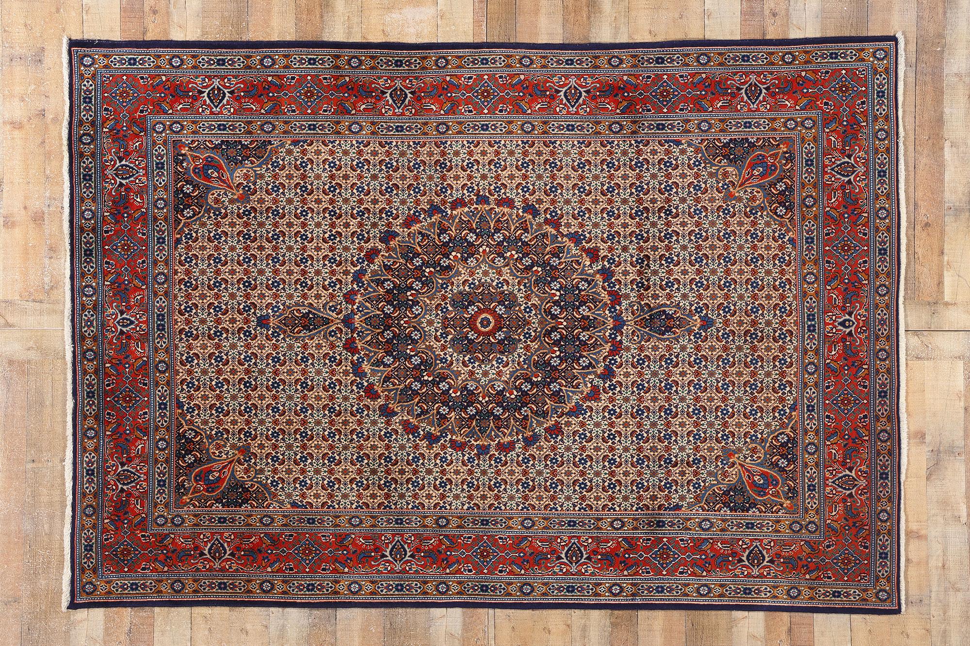 Alfombra persa Mahi Tabriz de 1950 con estilo tradicional en venta 2