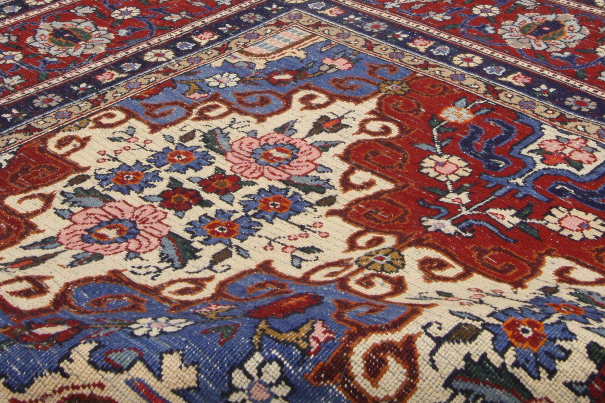 20th Century 1950's Persian Moud Mood Rug with Traditional Style For Sale