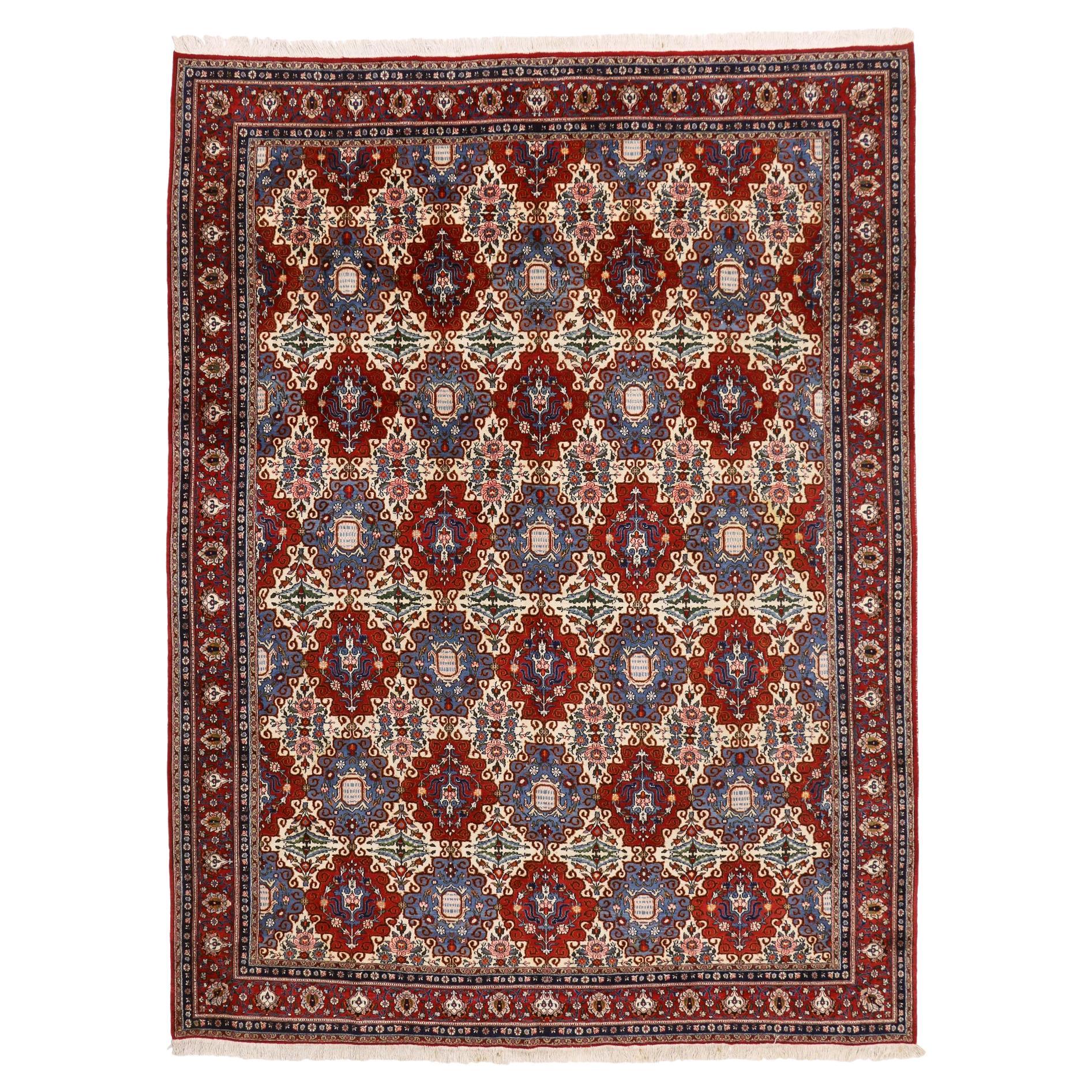 1950's Persian Moud Mood Rug with Traditional Style