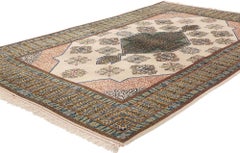 1950's Persian Nain Carpet with Traditional Style & Quran Kufic Calligraphy