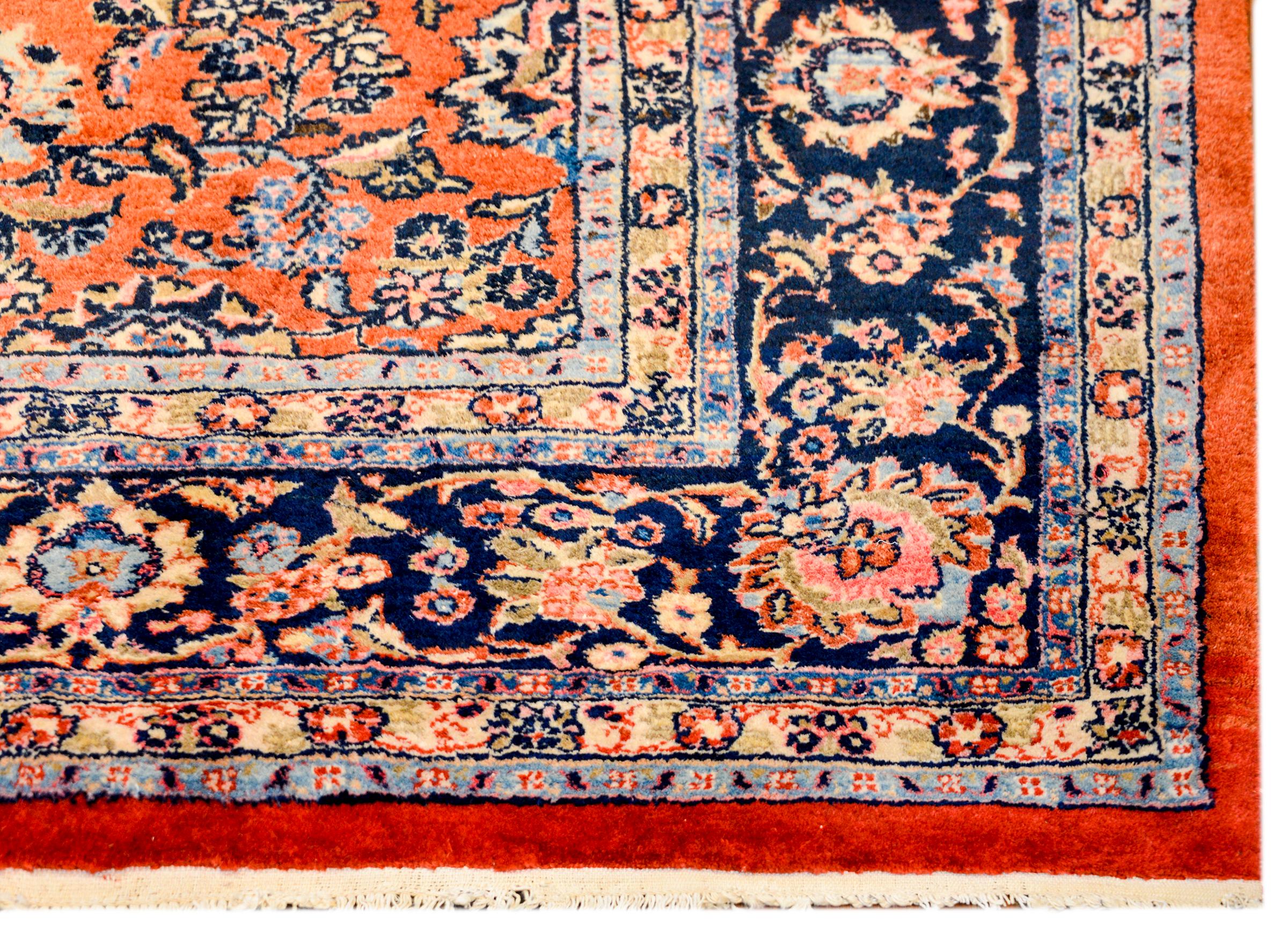 Sarouk Farahan 1950s Persian Qazvin Rug