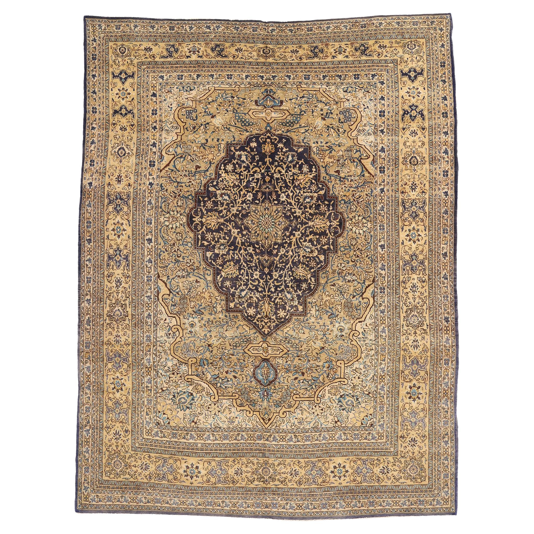 1950's Persian Qum Carpet with French Provincial Style