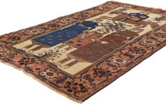 1950's Persian Shiraz Pictorial Carpet with Traditional Style