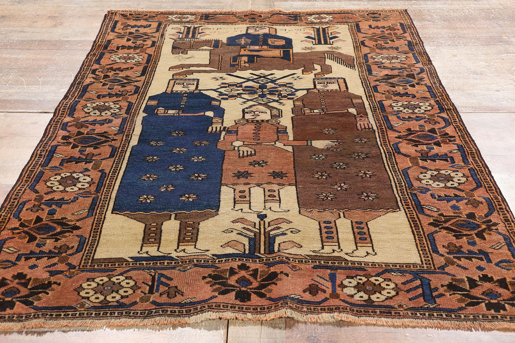 1950's Persian Shiraz Pictorial Carpet with Traditional Style For Sale 1
