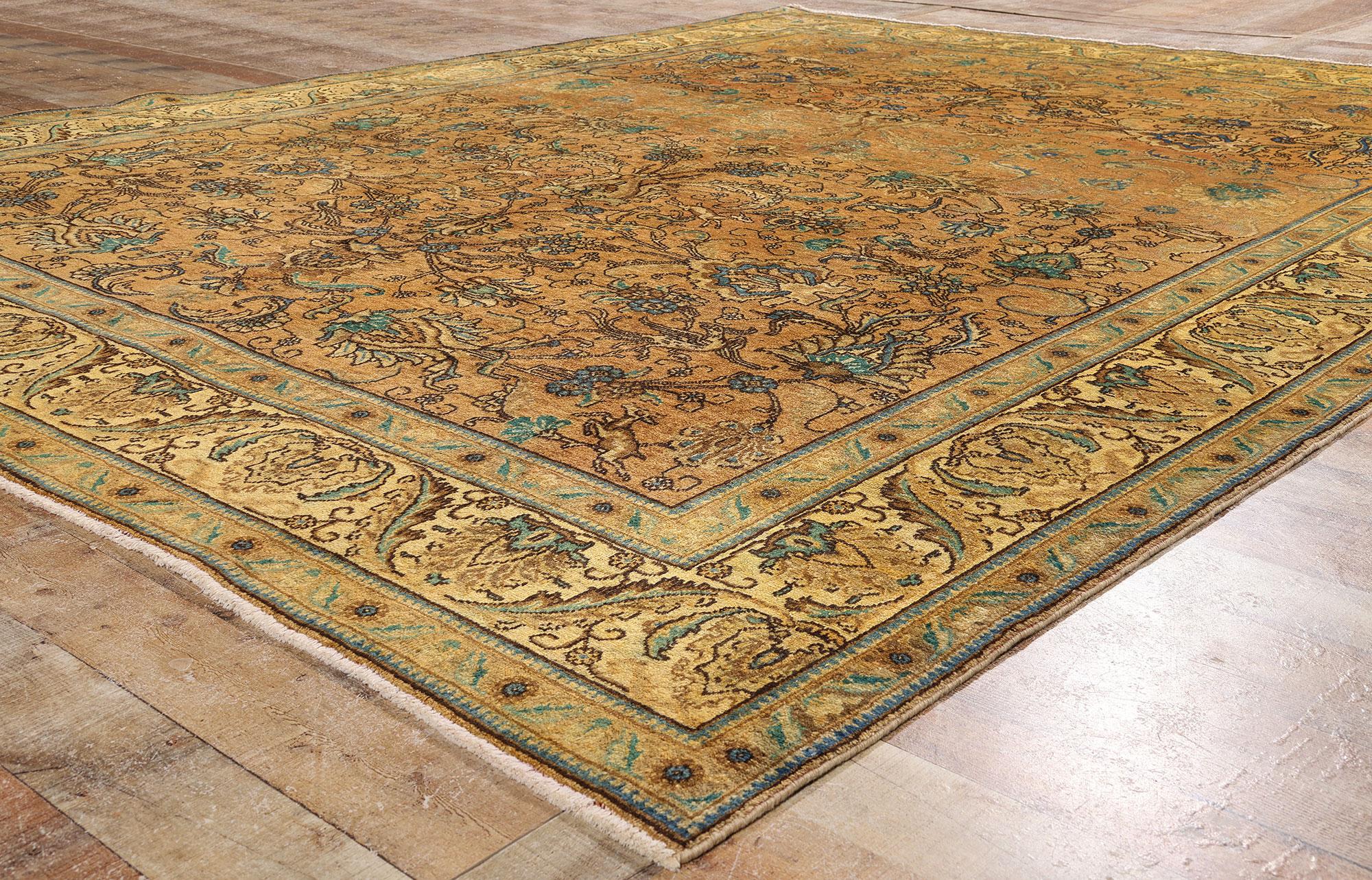 Perse Tapis persan de Tabriz des années 1950, 10'00 x 12'09 en vente