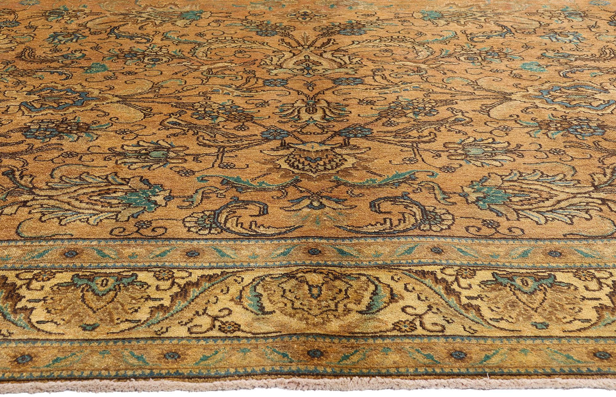 Laine Tapis persan de Tabriz des années 1950, 10'00 x 12'09 en vente