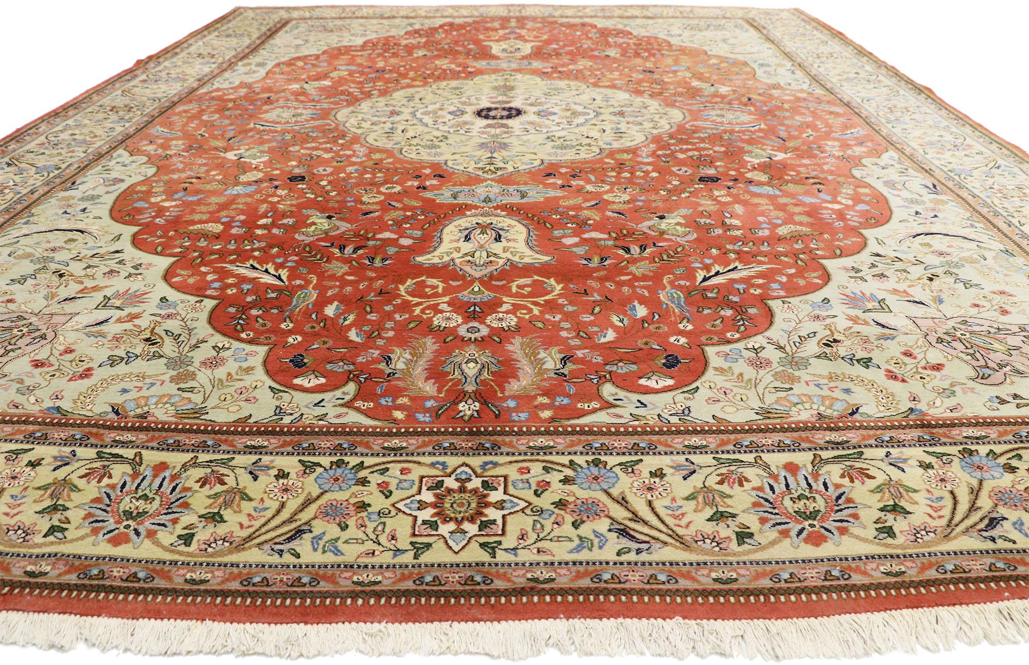 Persischer Tabriz-Jagdteppich aus den 1950er Jahren im modernen Stil (Ästhetizismus) im Angebot