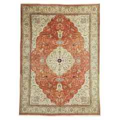 Alfombra de caza persa Tabriz de 1950 con estilo moderno