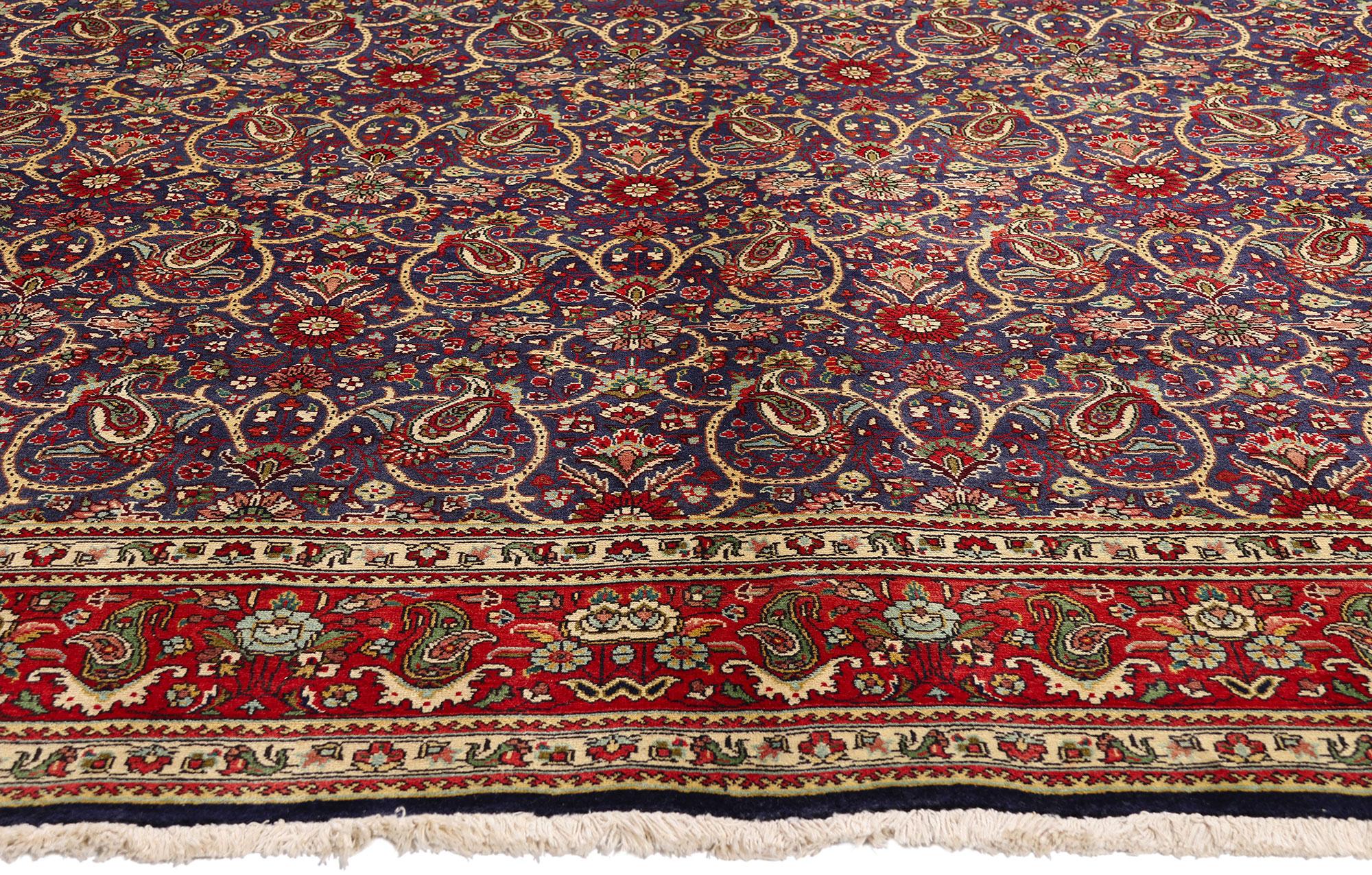Lana Tappeto persiano Tabriz vintage con stile tradizionale in vendita