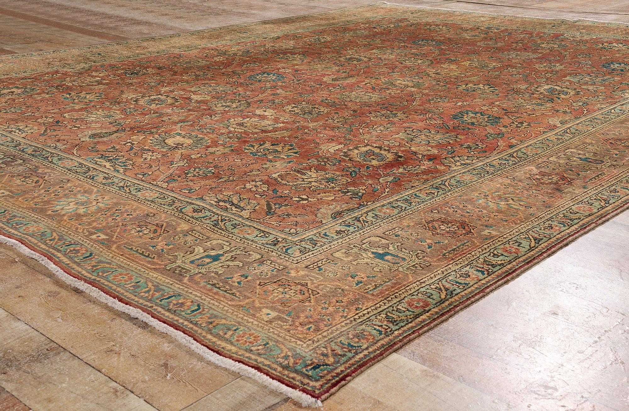 Persischer Täbriz-Teppich im traditionellen Stil, Vintage im Angebot 6