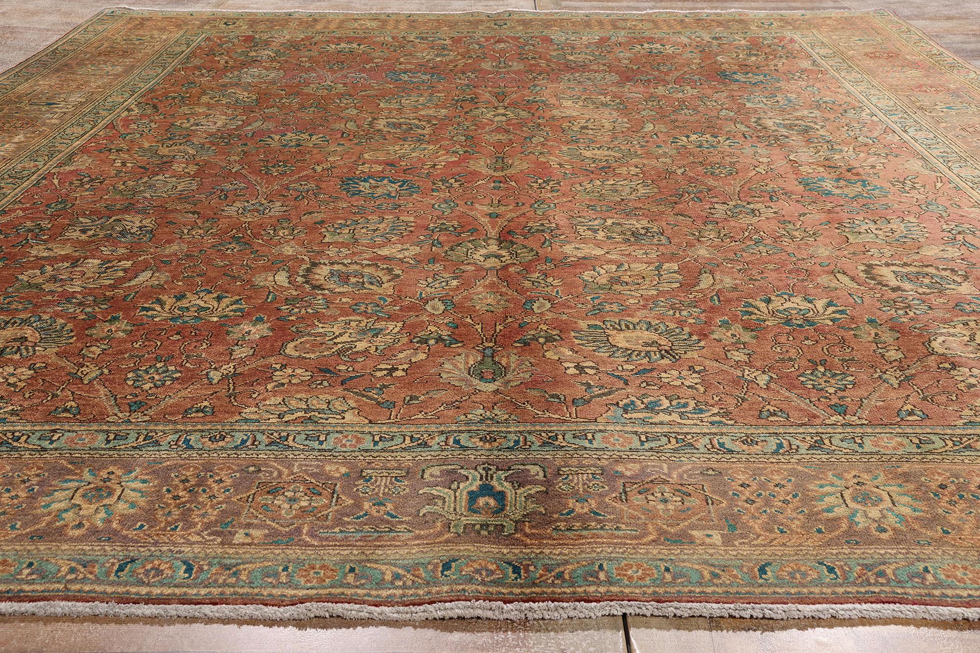 Persischer Täbriz-Teppich im traditionellen Stil, Vintage im Angebot 8
