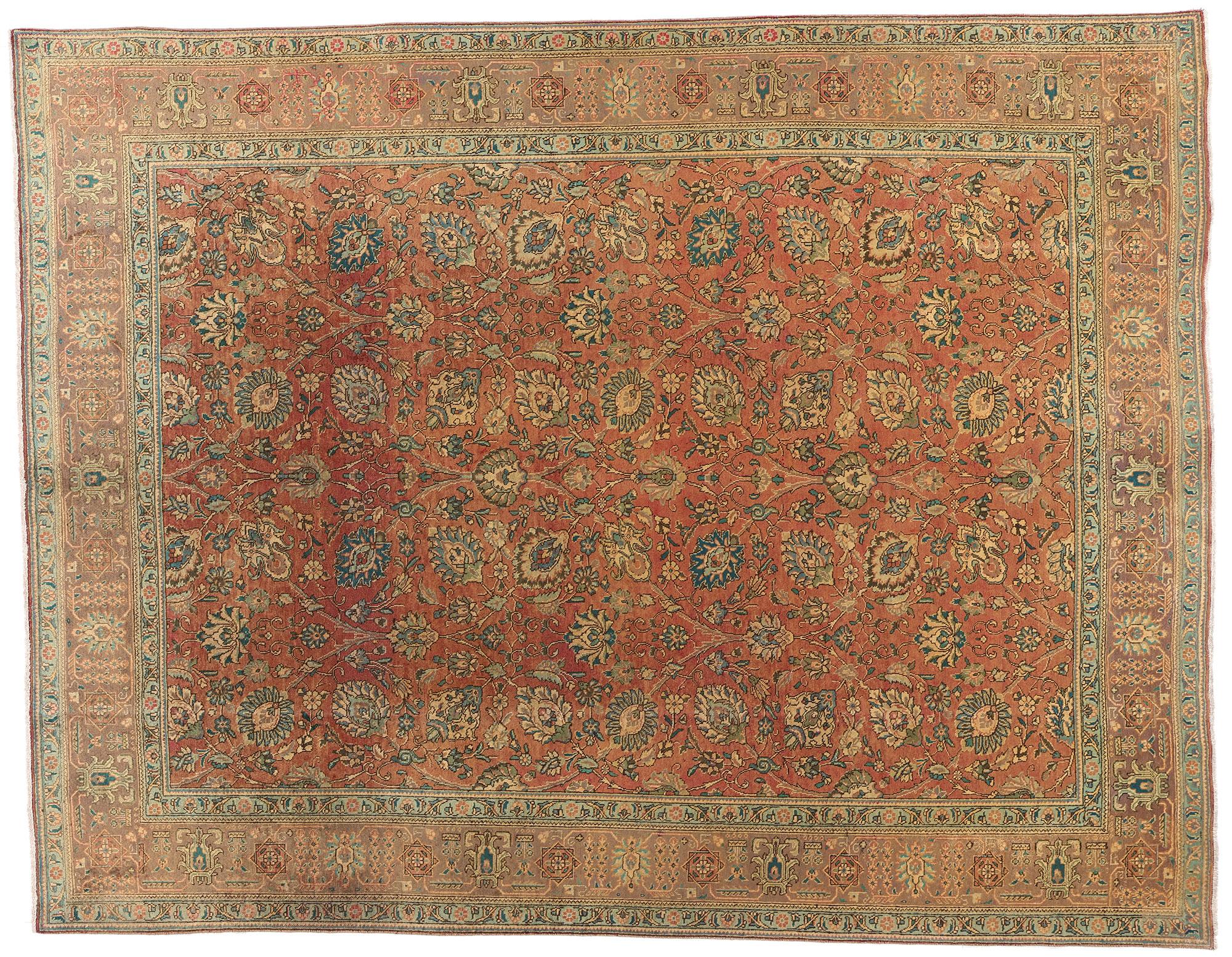 Persischer Täbriz-Teppich im traditionellen Stil, Vintage im Angebot 12