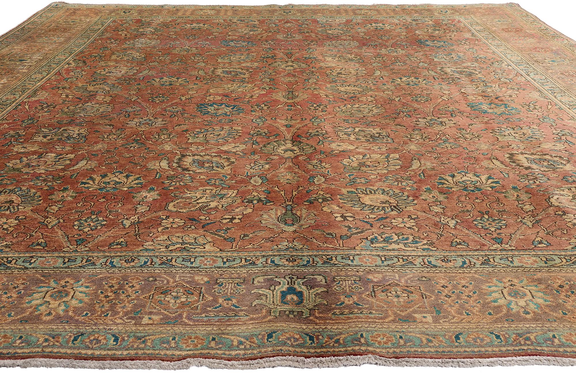 Persischer Täbriz-Teppich im traditionellen Stil, Vintage (Handgeknüpft) im Angebot