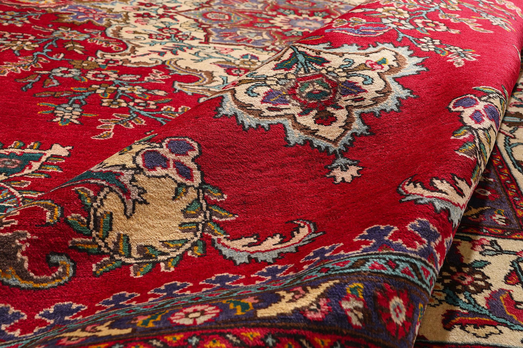Persiano Tappeto persiano vintage Tabriz con stile tradizionale coloniale e federale in vendita