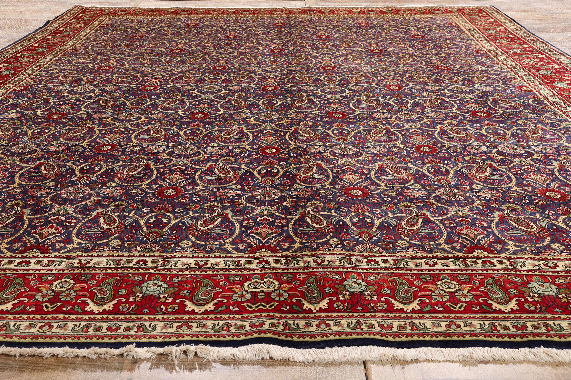 XX secolo Tappeto persiano Tabriz vintage con stile tradizionale in vendita
