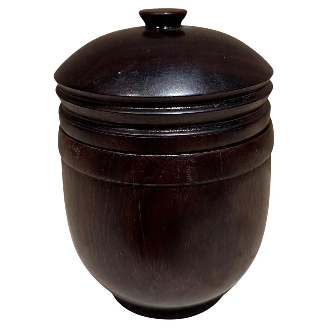 Vaso con coperchio in legno di palissandro Petite del 1950