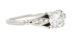 1950's Petri 0.75 Carat Diamond 18 Karat White Gold Engagement Ring