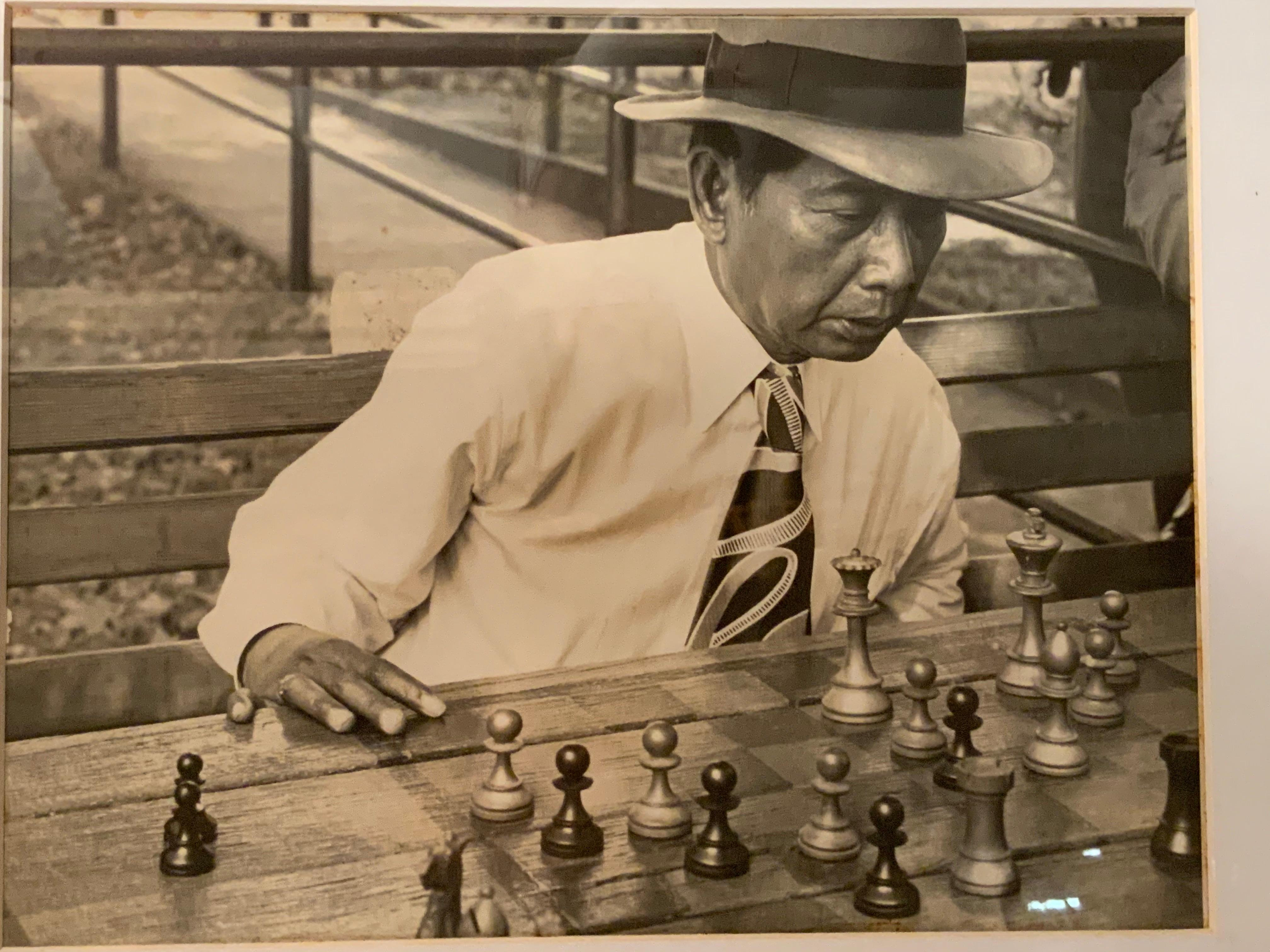 Mid-Century Modern 1950s Photograph Mexican Chess Player by Raymond Groce