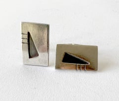 1950er Jahre Phyllis Sklar Amerikanische Moderne Sterlingsilber Manschettenknöpfe