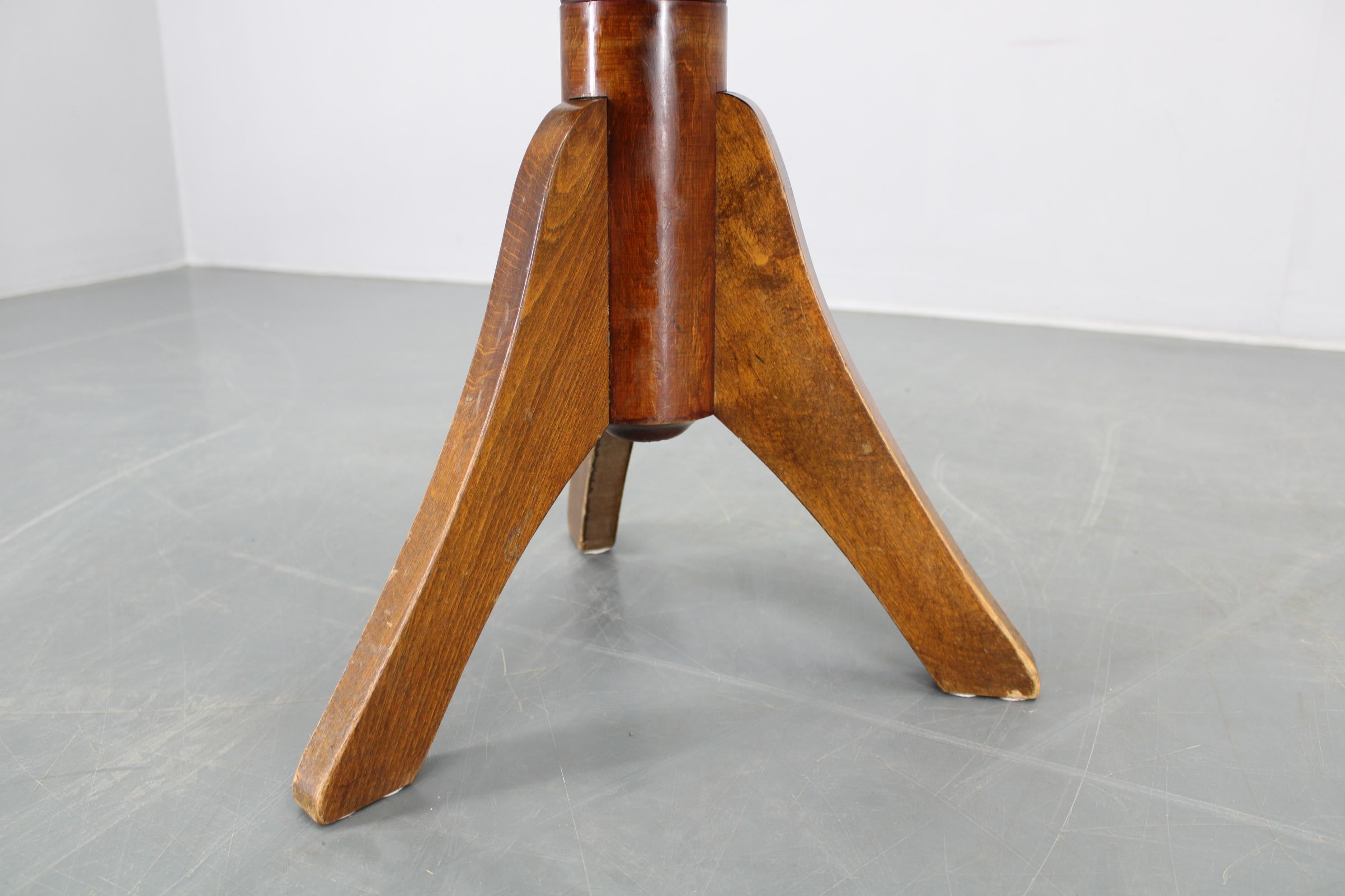 Klavierhocker aus Bugholz und Buchenholz, Tschechoslowakei, 1950er Jahre im Angebot 4