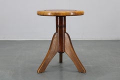 1950s Piano Bentwood Beech Stool, Czechoslovakia