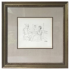 1950s Picasso Woodcut La Pose Du Modele