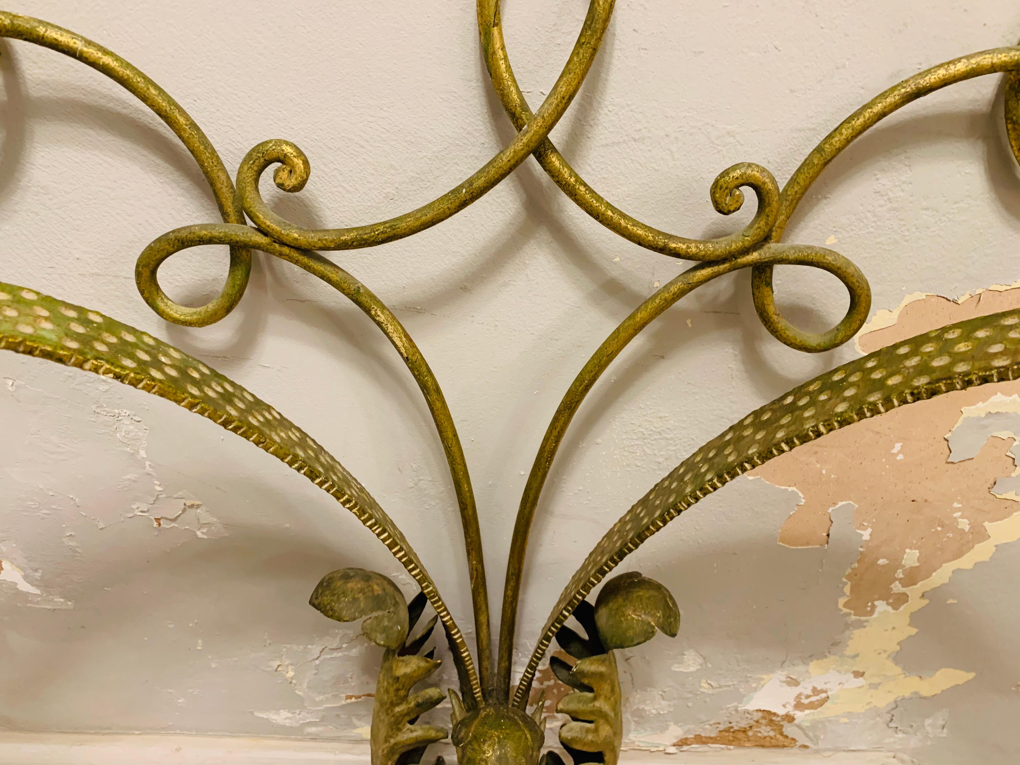 1950s Pier Luigi Colli Golden with Spotted Detail Wrought Iron Console Table 8