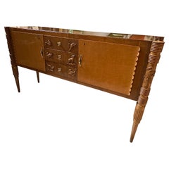1950s Pier Luigi Colli Mid-Century Modern Maple and Oak Wood Italian Sideboard