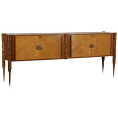1950s Pier Luigi Colli Mid-Century Modern Maple Wood Italian Sideboard