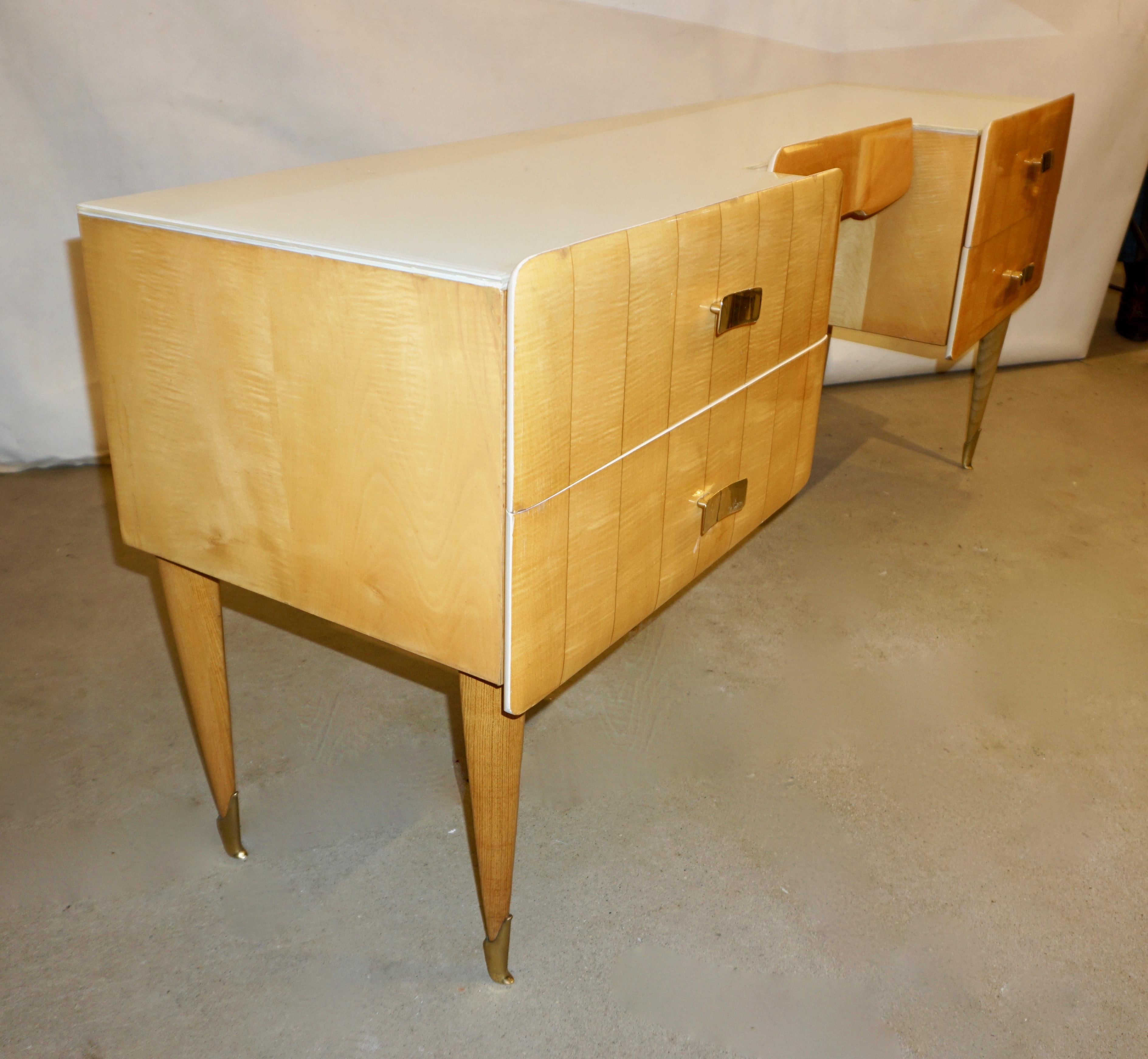 Brass 1950s Pier Luigi Colli Vintage Italian Design Cream & Honey Ashwood Modern Desk
