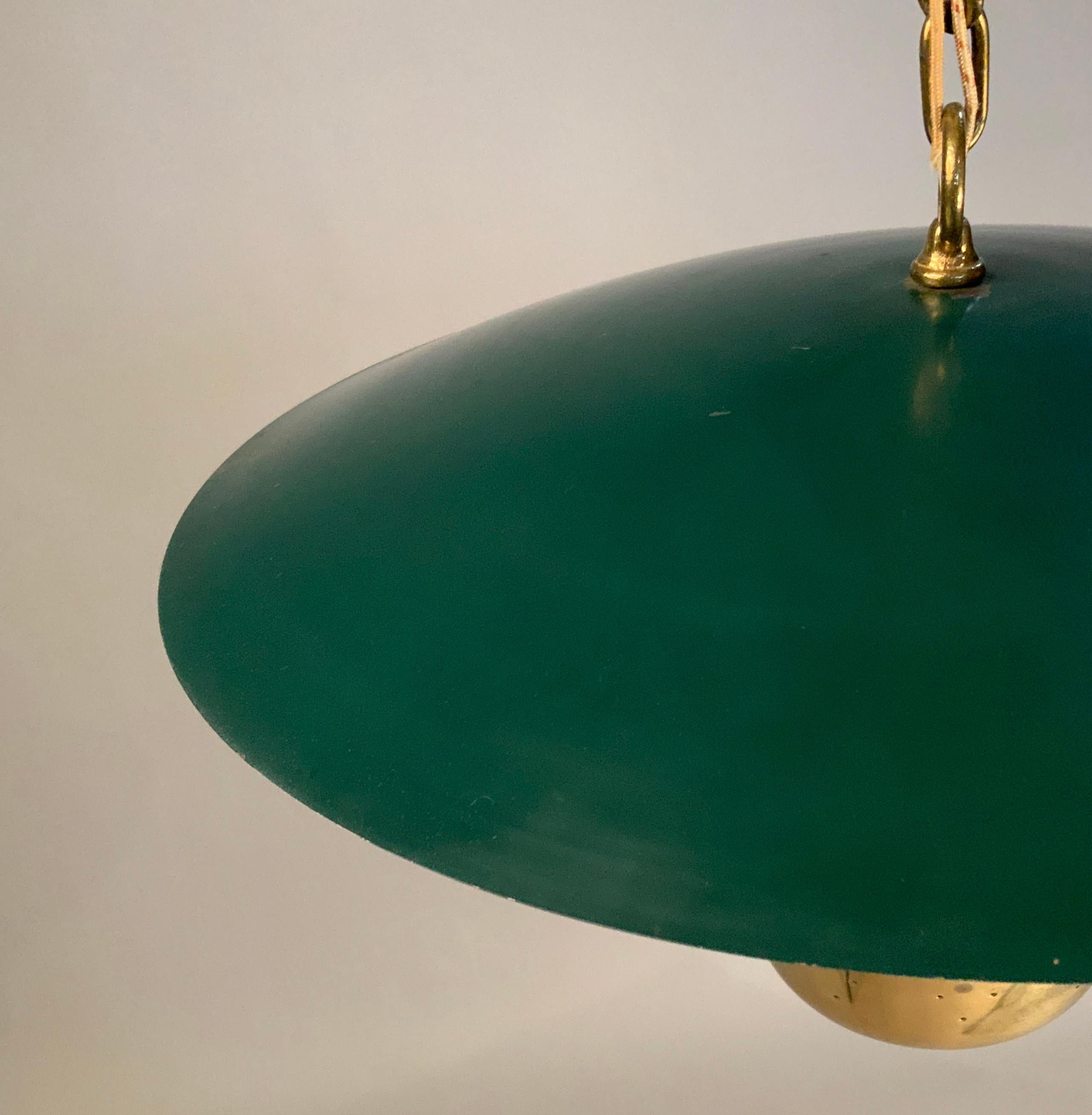 Mid-20th Century 1950's Pierced Brass Chandelier Hanging Light by Lightolier