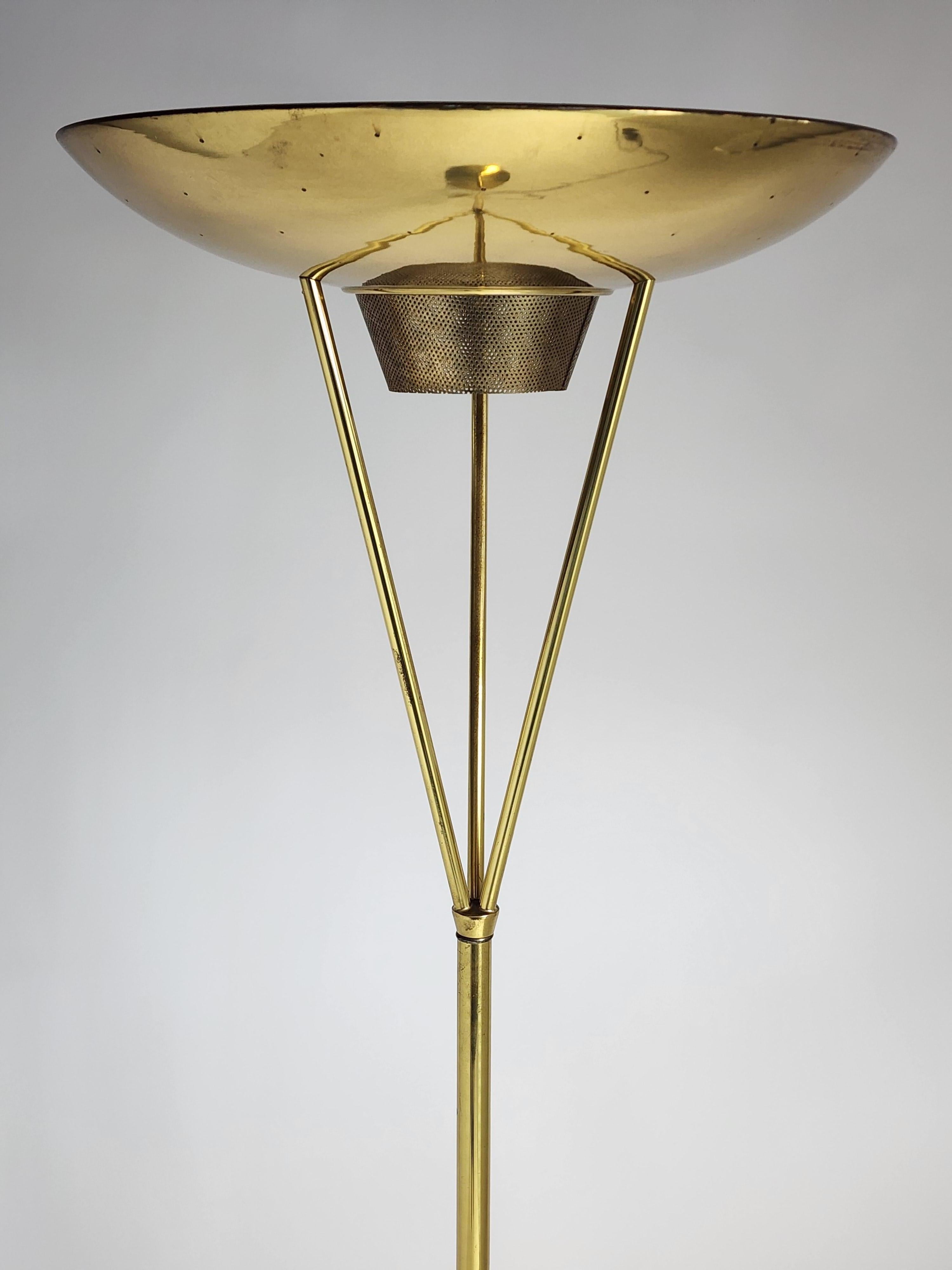 1950s Pierced Brass Torchiere, USA For Sale 7