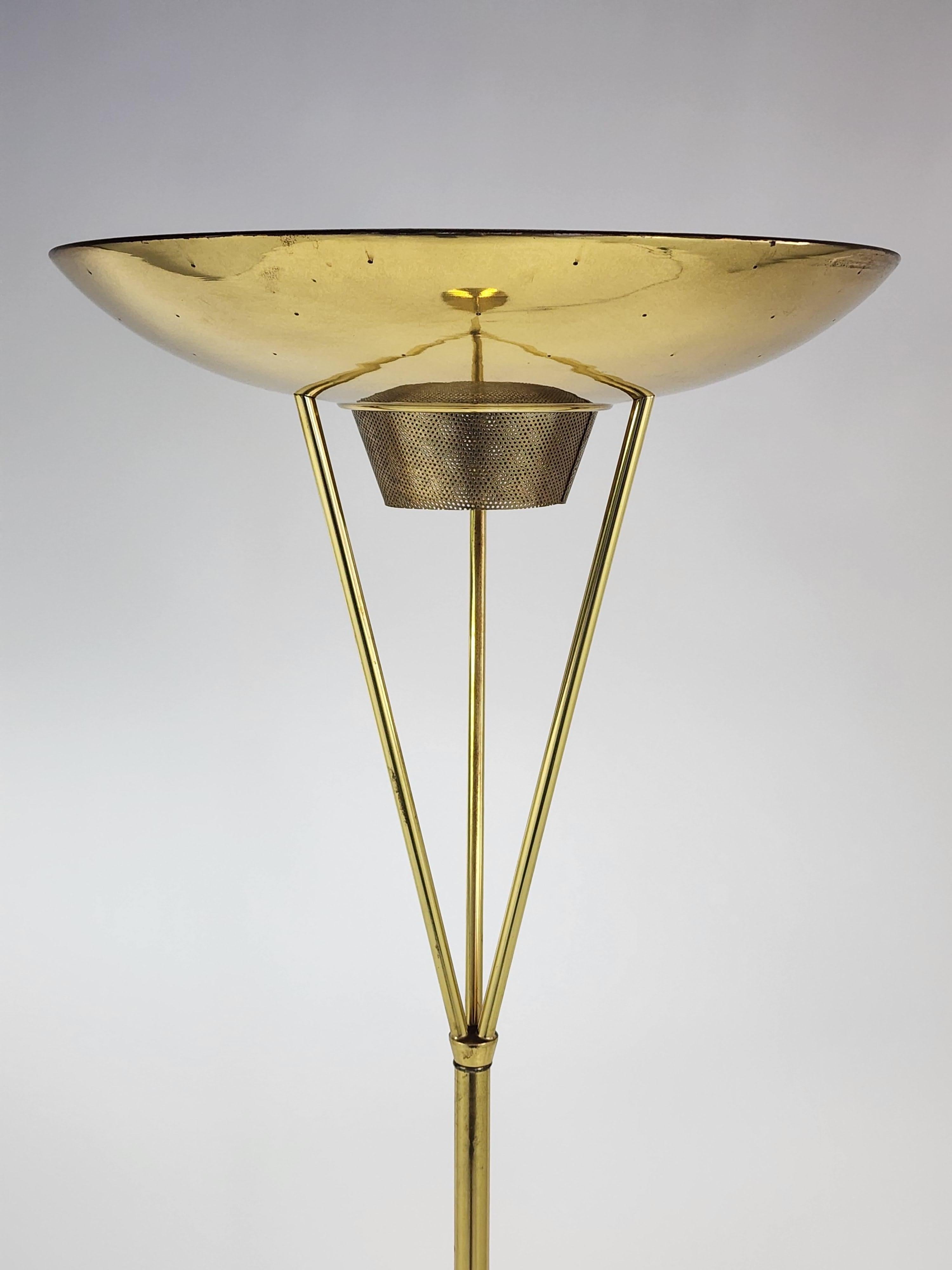 1950s Pierced Brass Torchiere, USA For Sale 8