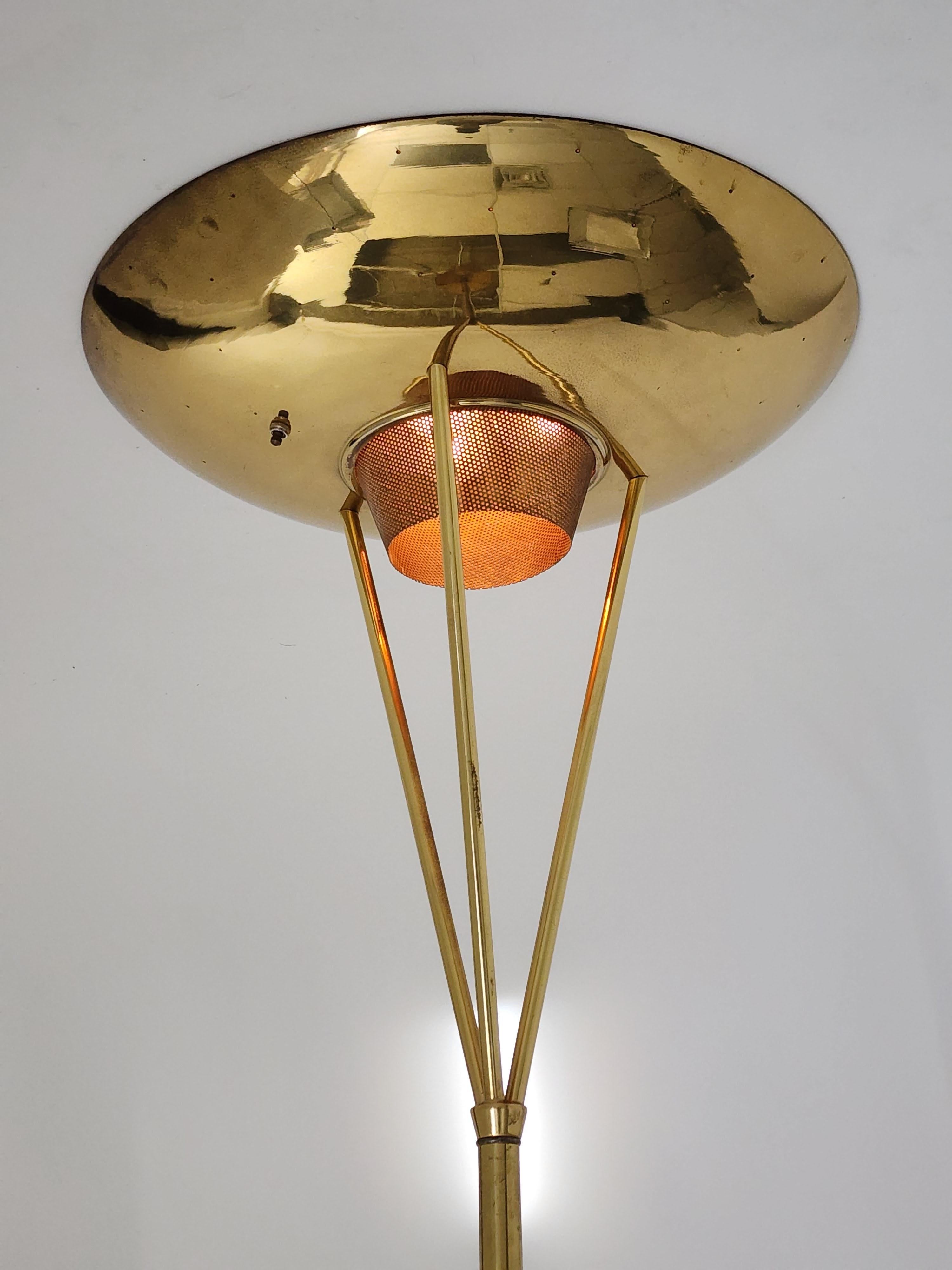 1950s Pierced Brass Torchiere, USA For Sale 2