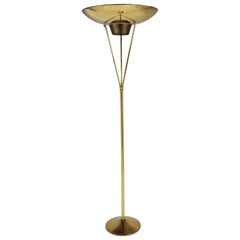 1950s Pierced Brass Torchiere, USA